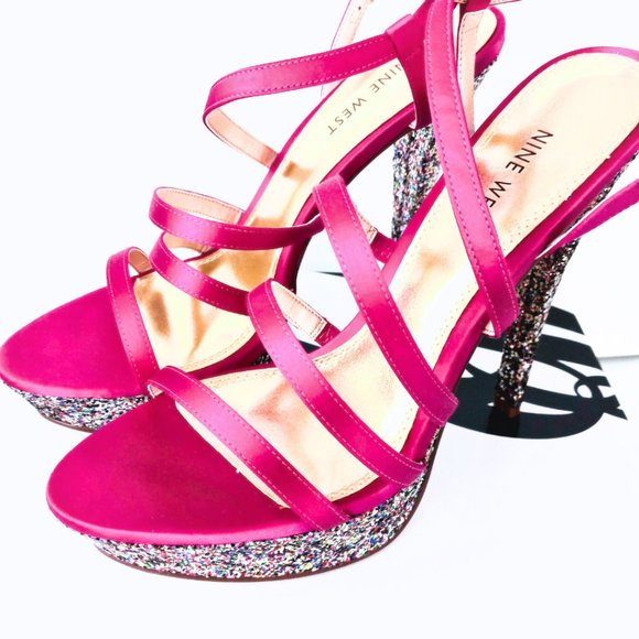 New Pink Nine West Strappy Stilettos Size 8 - Picture 2 of 6